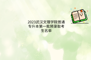 2023武汉文理学年普通专升本第一批预录取考生名单