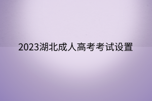 2023湖北成人高考考试设置