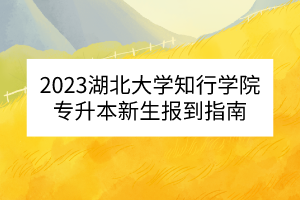 2023湖北大学知行学院专升本新生报到指南