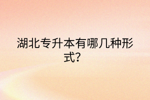 湖北专升本有哪几种形式？