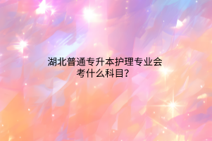 湖北普通专升本护理专业会考什么科目？