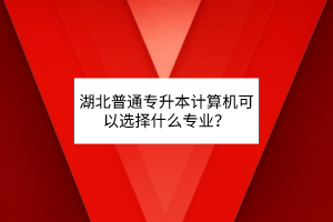 湖北普通专升本计算机可以选择什么专业？