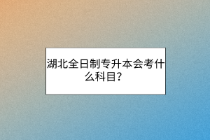 湖北全日制专升本会考什么科目？