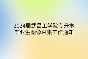 2024届武昌工学院专升本毕业生图像采集工作通知