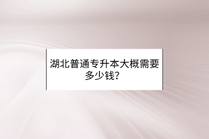 湖北普通专升本大概需要多少钱？