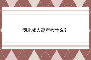 湖北成人高考考什么？