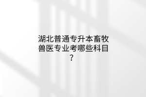 湖北普通专升本畜牧兽医专业考哪些科目？