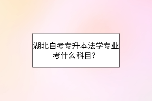 湖北自考专升本法学专业考什么科目？