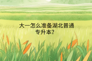 大一怎么准备湖北普通专升本? 大一怎么准备湖北普通专升本?