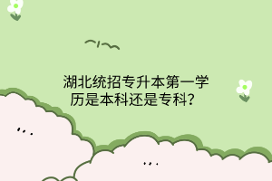 湖北统招专升本第一学历是本科还是专科？