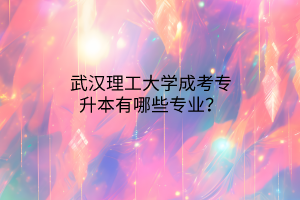 武汉理工大学成考专升本有哪些专业？