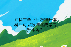 专科生毕业后怎样升本科？可以报湖北成考专升本吗？