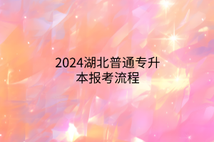 2024湖北普通专升本报考流程