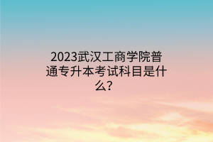 2023武汉工商学院普通专升本考试科目是什么？