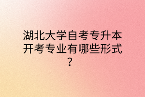 湖北大学自考专升本开考专业有哪些形式？