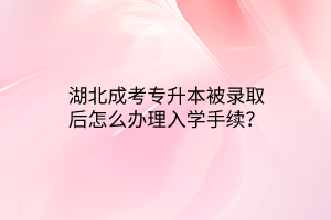 湖北成考专升本被录取后怎么办理入学手续？