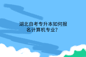 湖北自考专升本如何报名计算机专业？