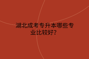 湖北成考专升本哪些专业比较好？