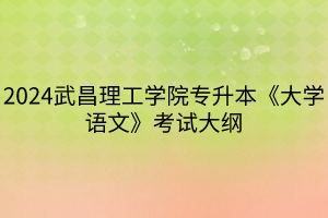 2024武昌理工学院专升本《大学语文》考试大纲