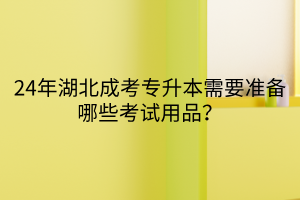 24年湖北成考专升本需要准备哪些考试用品？