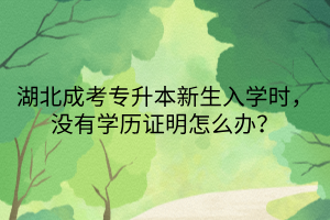 湖北成考专升本新生入学时，没有学历证明怎么办？