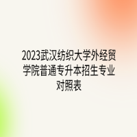 2023武汉纺织大学外经贸学院普通专升本招生专业对照表