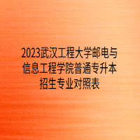 2023武汉工程大学邮电与信息工程学院普通专升本招生专业对照表
