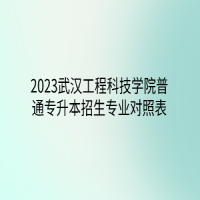 2023武汉工程科技学院普通专升本招生专业对照表