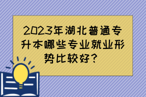 2023年湖北普通专升本哪些专业就业形势比较好?