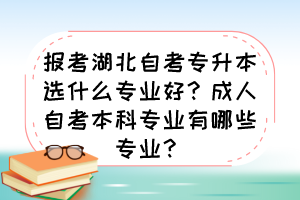 报考湖北自考专升本选什么专业好?成人自考本科专业有哪些专业?
