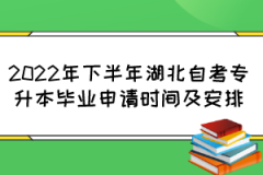 2022年下半年湖北自考专升本毕业申请时间及安排