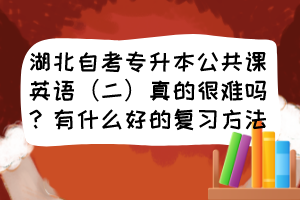 湖北自考专升本公共课英语(二)真的很难吗?有什么好的复习方法?