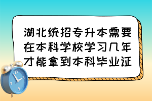 湖北统招专升本需要在本科学校学习几年才能拿到本科毕业证?