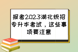 报考2023湖北统招专升本考试,这些事项要注意