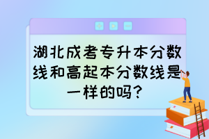 湖北成考专升本分数线和高起本分数线是一样的吗?