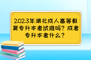 2023年湖北成人高等教育专升本考试难吗?成考专升本考什么?
