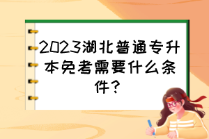 2023湖北普通专升本免考需要什么条件?