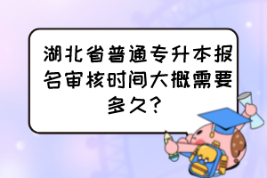 湖北省普通专升本报名审核时间大概需要多久?