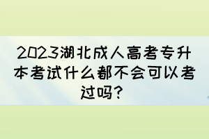 2023湖北成人高考专升本考试什么都不会可以考过吗？