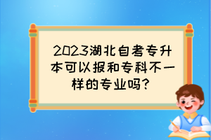 2023湖北自考专升本可以报和专科不一样的专业吗?