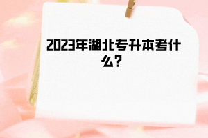 2023年湖北专升本考什么?