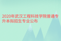 2020年武汉工程科技学院普通专升本拟招生专业公布