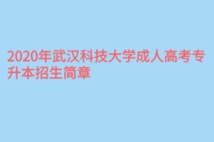 2020年武汉科技大学成人高考专升本招生简章