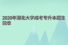 2020年湖北大学成考专升本招生简章