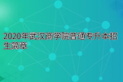 2020年武汉商学院普通专升本招生简章