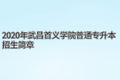 2020年武昌首义学院普通专升本招生简章