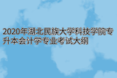 2020年湖北民族大学科技学院专升本会计学专业考试大纲