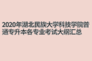 2020年湖北民族大学科技学院普通专升本各专业考试大纲汇总