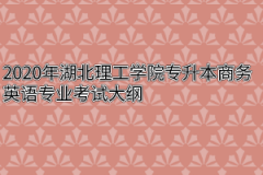 2020年湖北理工学院专升本商务英语专业考试大纲