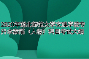 2020年湖北师范大学文理学院专升本素描（人物）科目考试大纲